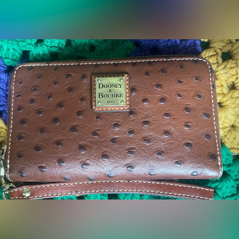 Dooney and Bourke ostrich wristlet wallet